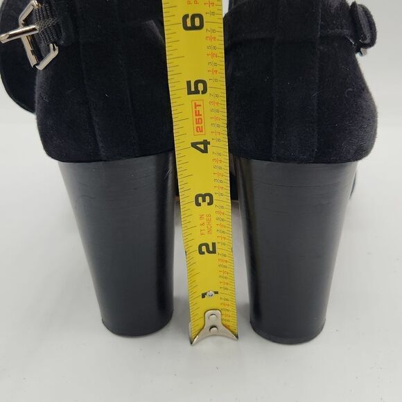 VINCE CAMUTO Conley Black Leather Suede Peep-Toe - Picture 8 of 9